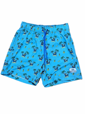 Beach Bros Men Medium Swim Shorts Trunks Pineapple Palm Tree Print Bathing Suit